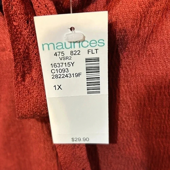 nwt MAURICES 1X babydoll tank top Tie back - Picture 3 of 5